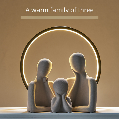 An abstract sculpture for a living room bar cabinet and TV cabinet, modern minimalist home decor, a gift for Father's Day for a family of three or four.