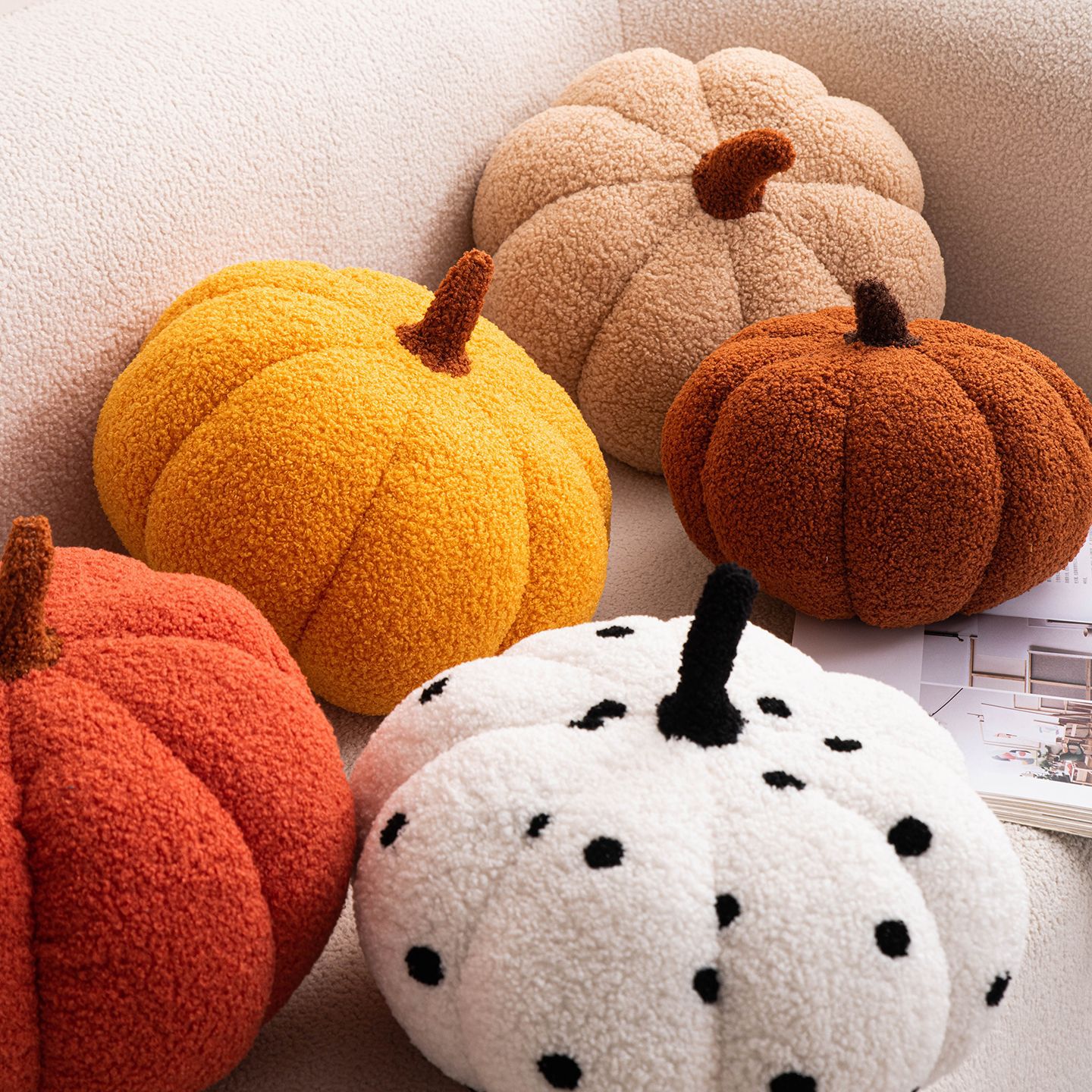 Cream Style Pumpkin Pillow Sofa Living Room Pillow Special-Shaped Bay Window Bedroom Decorative Pillow Ornaments Cushion Halloween