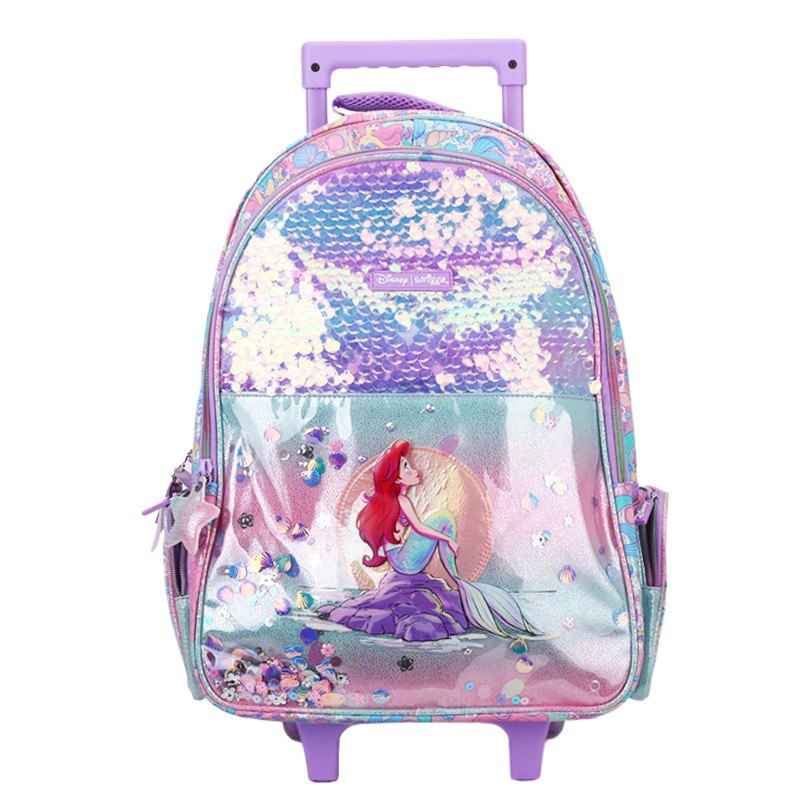 Mochila escolar australiana para estudiantes de primaria para aliviar la carga niña niña niña princesa bolsa de tracción de gran capacidad mochila seda flores