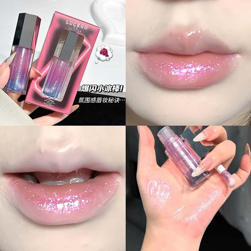 LUCKGO Unicornio humidificante labial miel de agua humectante espejo de color no seco humidificante lápiz labial al por mayor