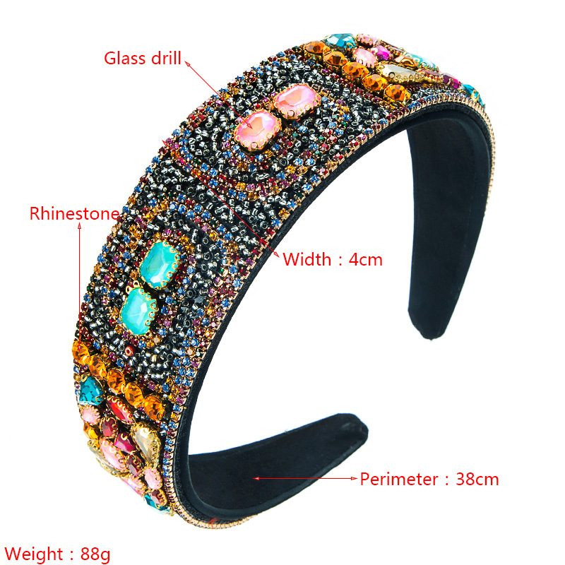 European And American New Creative Super Flashing Colored Glass Drill Headband Wholesale display picture 1