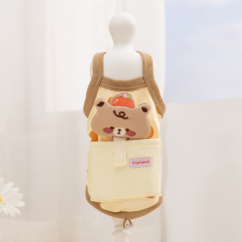 Nuevos dibujos animados transfronterizos frescos cinturones ropa de mascotas chaleco delgado Teddy Bear primavera y verano ropa de perro