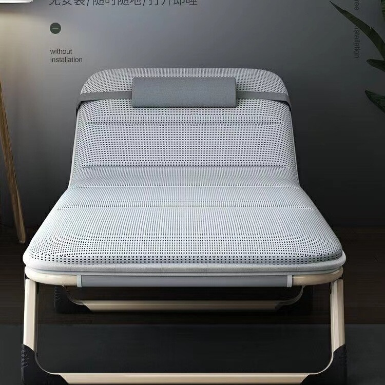 Folding Bed for Single Person, Office Nap Essential, Simple Lunch Break Bed, Reinforced Portable Home Care Folding Recliner