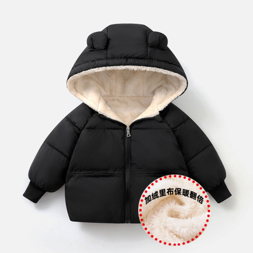 Children's down padded jacket new autumn winter thick baby middle and small children padded coat boys' outerwear girls' padded top with extra lining