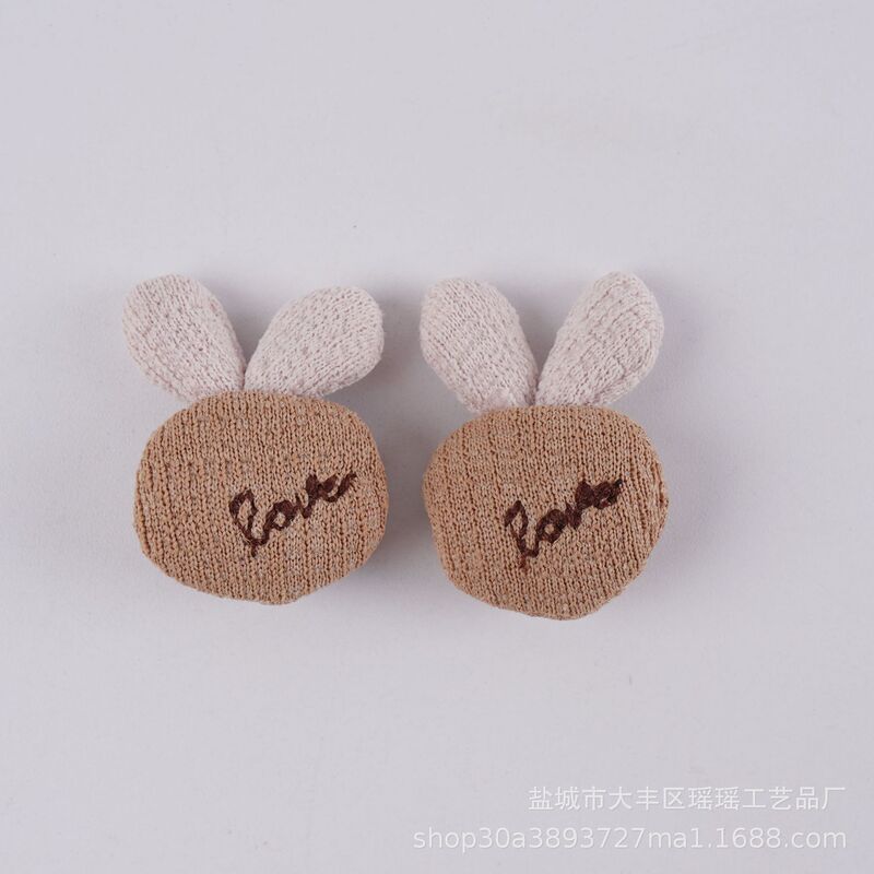 布艺diy手工小饰品美拉德色系小爱心桃心儿童服装发夹辅料饰品|undefined
