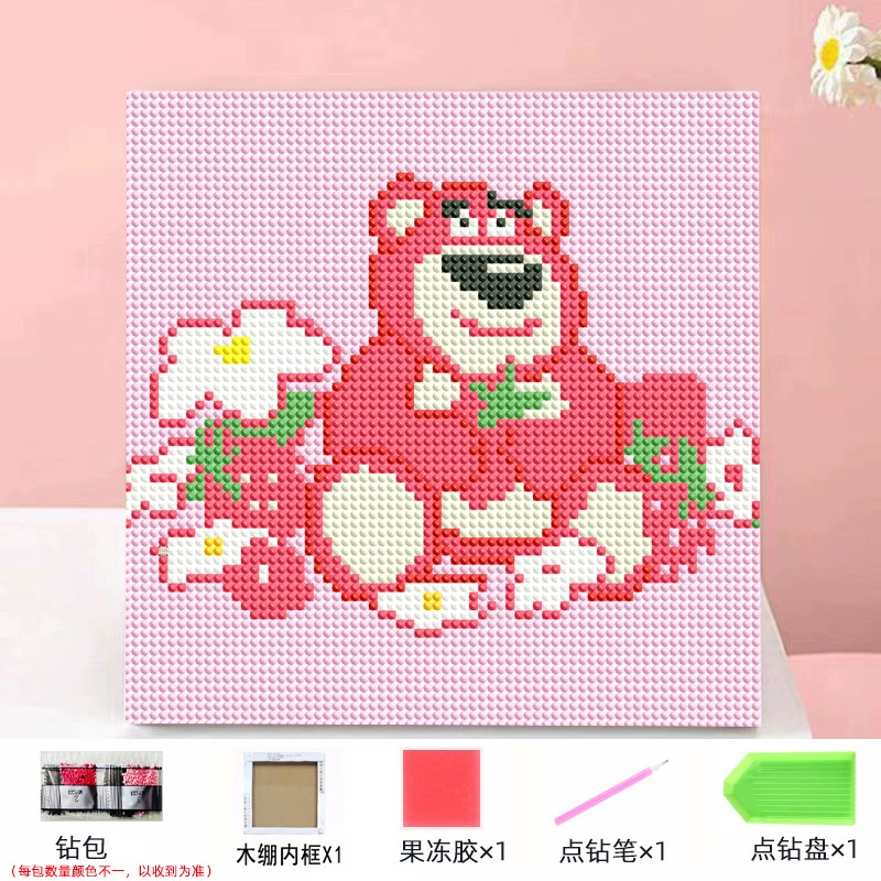 Набор алмазной мозаики DIY Kuromi и мультфильмы 20×20 см, рамка-наклейка, детское творчество