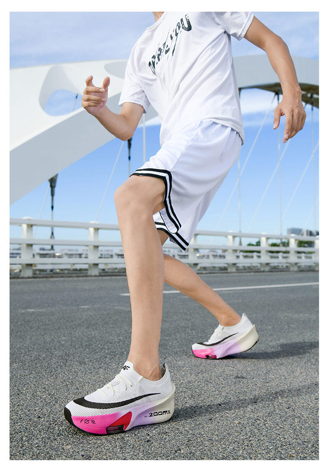 Giày chạy bộ marathon thoáng khí đế cao su, gót vừa 3–5 cm, cổ thấp — Tử Điện, Xanh dạ quang lót lông, Xanh huỳnh quang, Xanh lá phun mực chi tiết 15