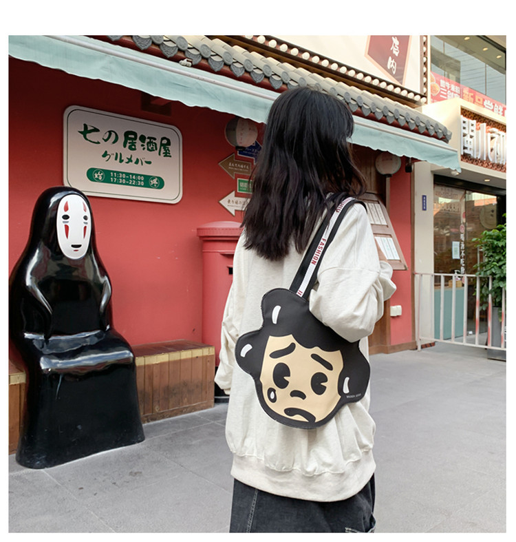 Korean Vintage Cartoon Bag Female Japanese Retro College Style Cute One-shoulder Armpit Bag display picture 25