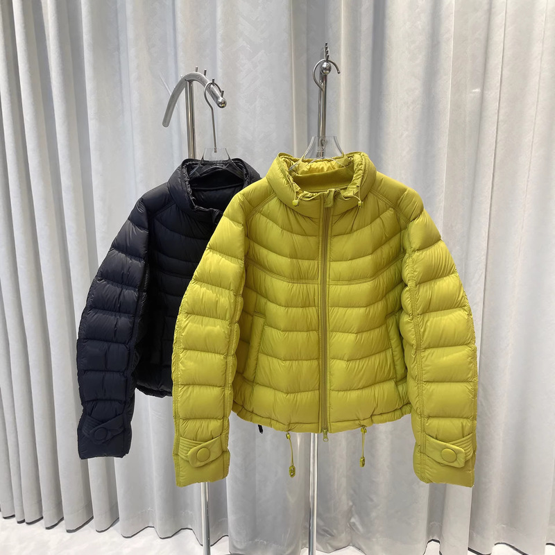 2025 Winter New Style Stand Collar Puffer Jacket for Petite Women, French Style White Duck down Puff Jacket for Women