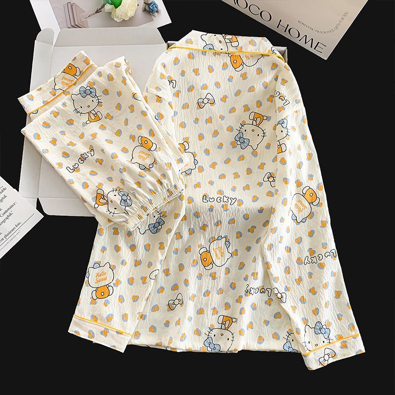 Al por mayor transfronterizo primavera y otoño dulce dibujos animados nubes de algodón pantalones de manga larga pijamas de niñas vestidos de hogar