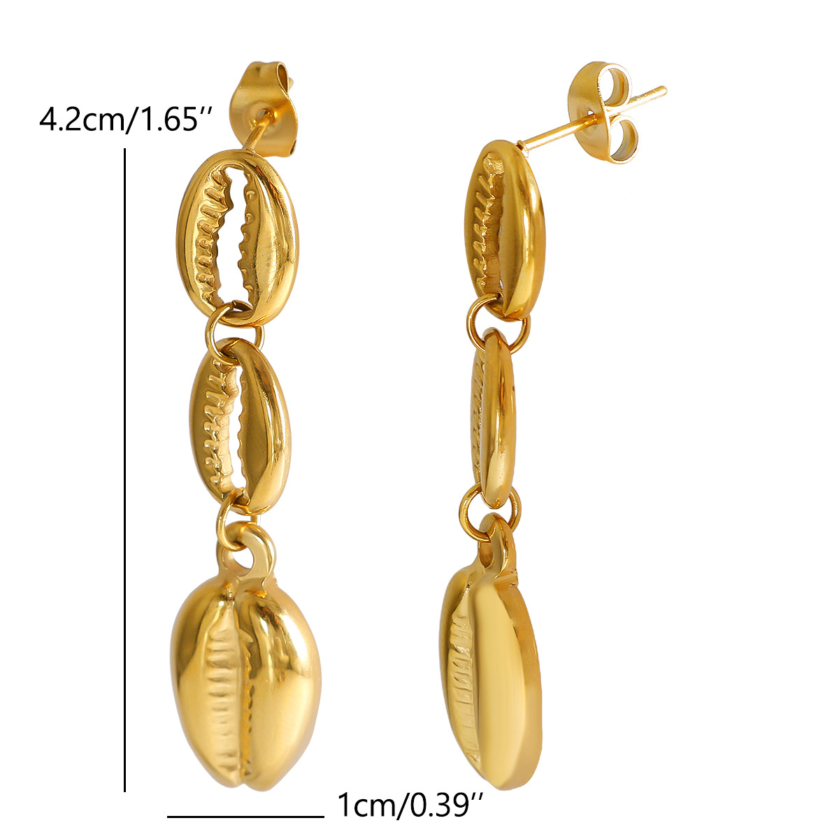 Daily Occasion 304 Stainless Steel Material Conch Pattern Wholesale Jewelry Casual Marine Style Conch 304 Stainless Steel Plating Bracelets Earrings Necklace