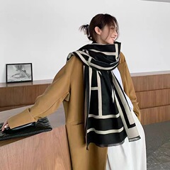 2025仿羊绒围巾女冬季高级感办公室空调披肩女义乌批发围巾秋冬