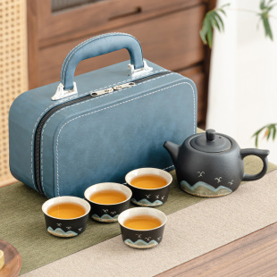 National Style Cultural and Creative Kung Fu Tea Set Wholesale Outdoor Travel Tea Set Teapot Teacup Business Gifts Gifts