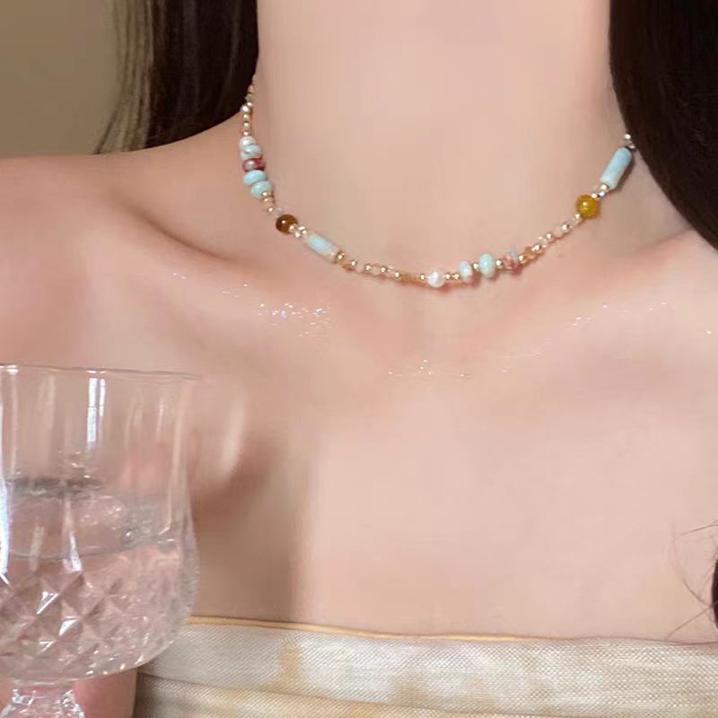 リンゴ味のキャンディーランド~y2kカラードーパミンキャンディーカラービーズネックレス夏の漫画甘いアクセサリー|undefined