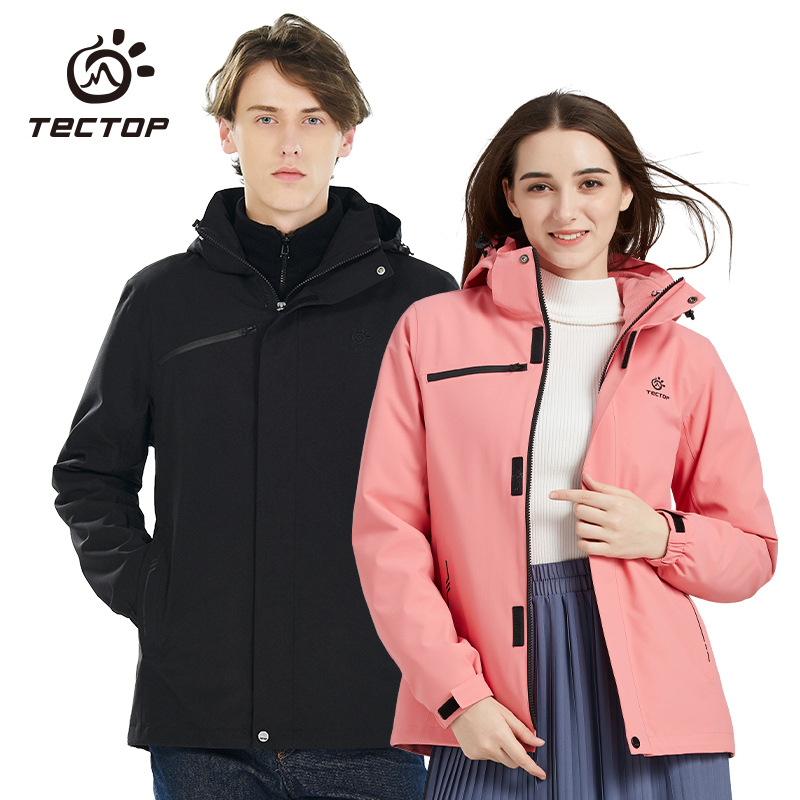 2021秋冬新款探拓户外男款抓绒两件套冲锋衣防风水透气情侣登山服