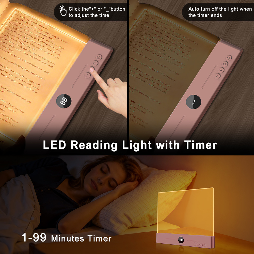Transfronterizos lámpara de lectura plana lámpara de cabecera LED lámpara de protección de ojos de tiempo de lectura de noche artefacto de lectura de graffiti lámpara de aprendizaje