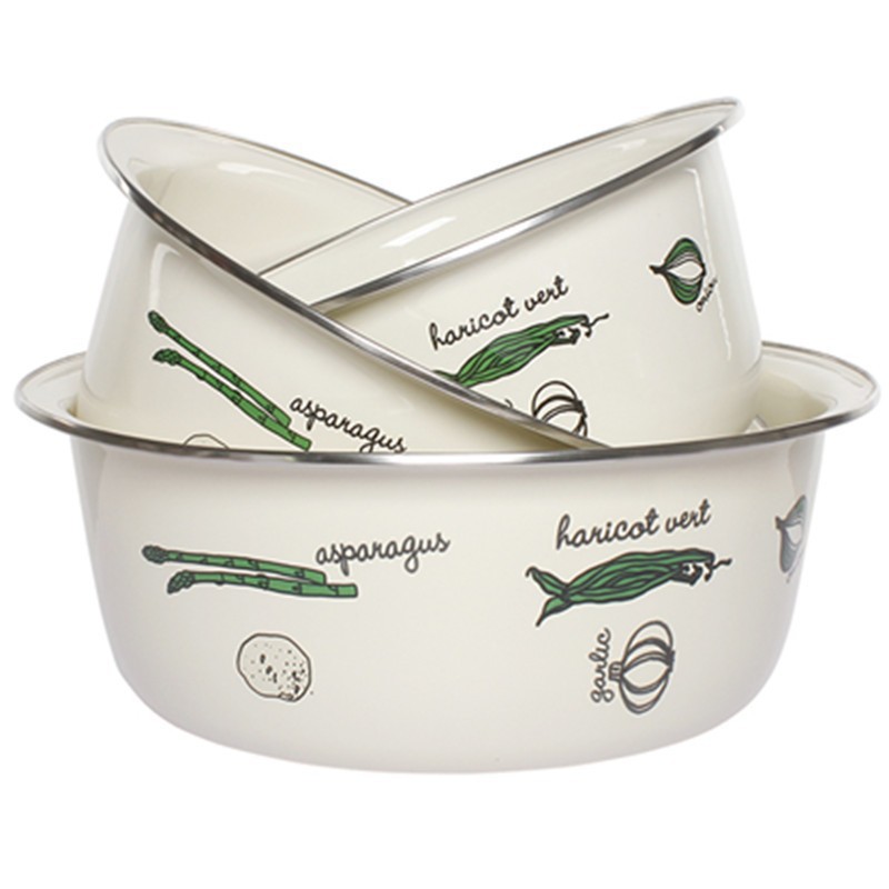 Ouli casa cocina cuenca de sopa de esmalte y cuenca de huevo cuenca de lavado de verduras cuenca de esmalte cuenca de mezcla
