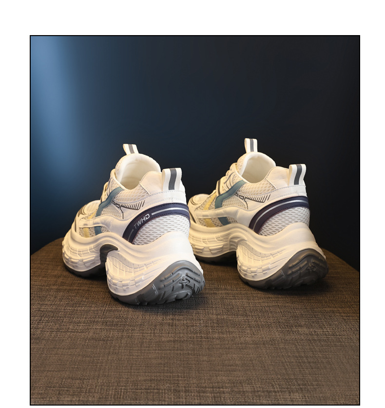 Giày sneaker nữ đế dày phong cách daddy mesh lưới thoáng khí — xanh lam chi tiết 19