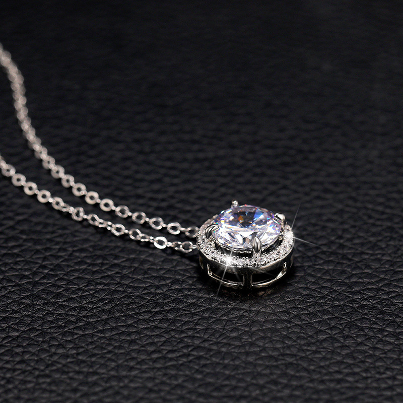 Fashion Round Copper Necklace Plating Inlay Zircon Copper Necklaces