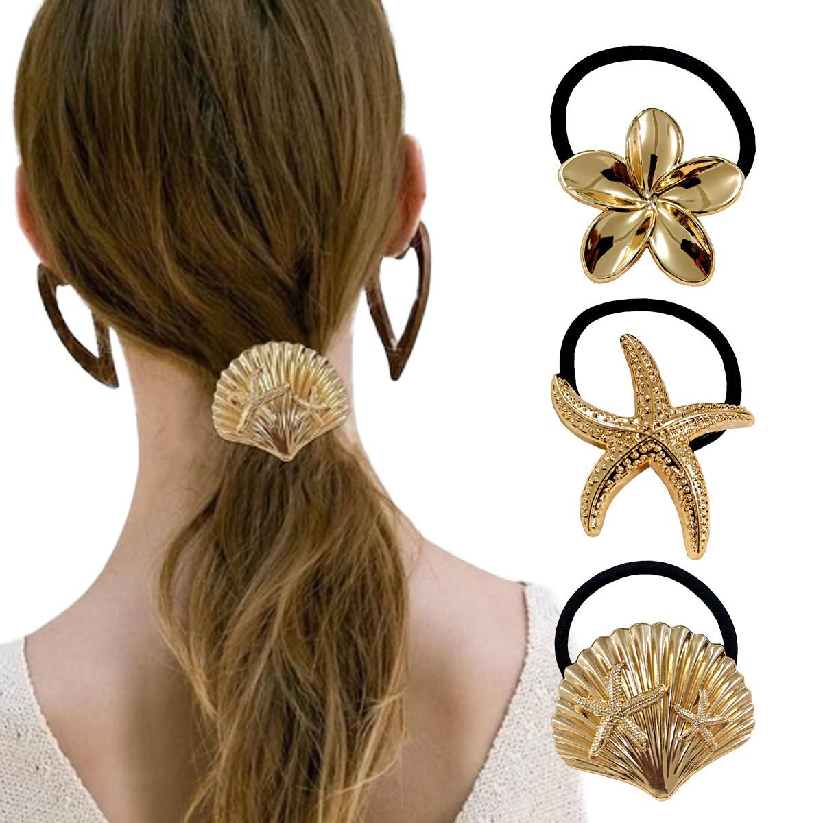 Europa y los Estados Unidos hebilla para el cabello punk personalidad transfronteriza broca de cabello trenzada gótica geometría redonda conjunto anillo de cabello cuerda para el cabello