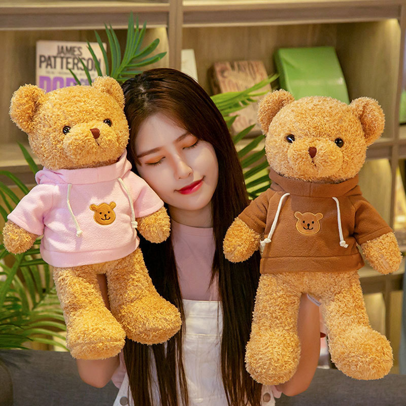 Vestido Teddy Bear muñeca abrazando oso muñeca niña lindo regalo oso pequeño puede hacer logotipo peluche juguetes ropa