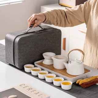 旅行功夫茶具套装便携式包陶瓷家用提梁壶茶杯公司商务活动伴手礼