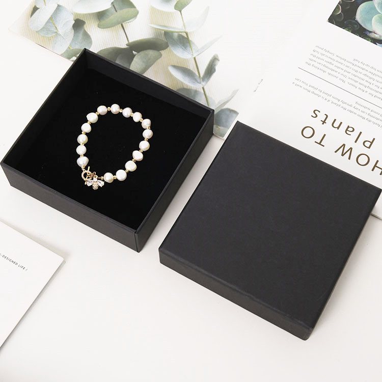 Spot black kraft paper cover jewelry box bracelet ring necklace box watch box wholesale printable logo