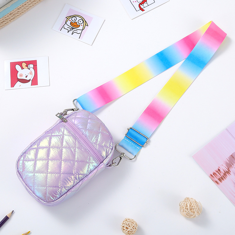 Daily Occasion Nylon, Polyester Material Kids Backpack Backpack Girl's Medium Nylon Polyester Solid Color Fashion Square Zipper Crossbody Bag