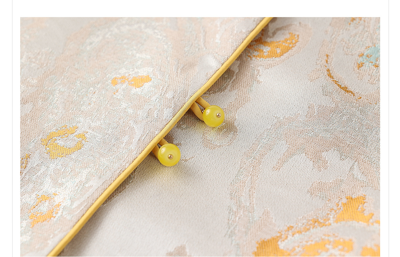 Áo khoác nữ kiểu Trung Hoa mới, chất liệu jacquard họa tiết nổi, phối khuy cài, form suông thu đông N9025 — Miju [phiên bản cotton], Hồng nhạt [phiên bản cotton], hồng nhạt, cơm cam chi tiết 41