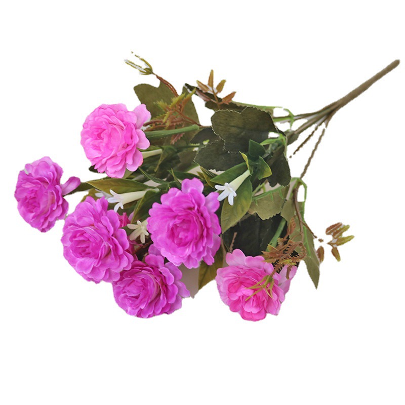 Fábrica al por mayor artificial otoño peonía artificial flor paquete de boda núcleo peonía salón de bodas decoración camino plomo arreglo floral flor decorativa