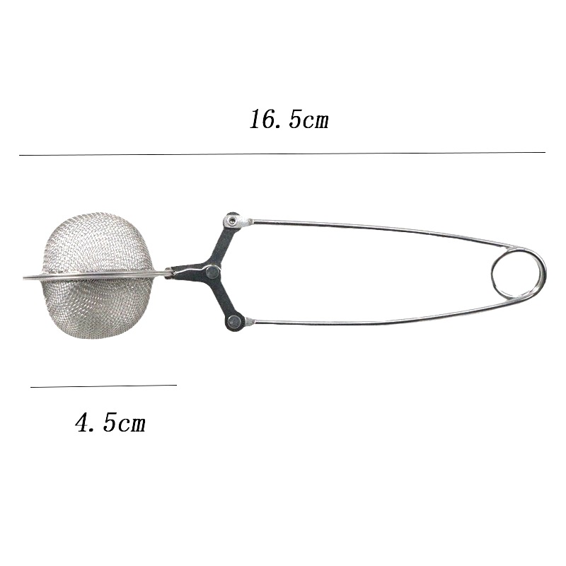 Cadena de acero inoxidable mango Bola de té Filtro de té colador de té mango condimento bola 4,5 cm