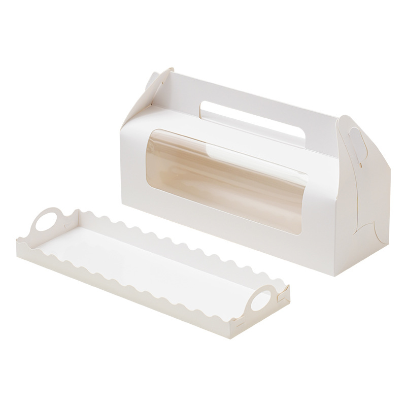 Ventana portátil caja de embalaje de pastel de rollo transparente caja de embalaje de rollo suizo horneado West Point toalla caja de rollo caja de postre