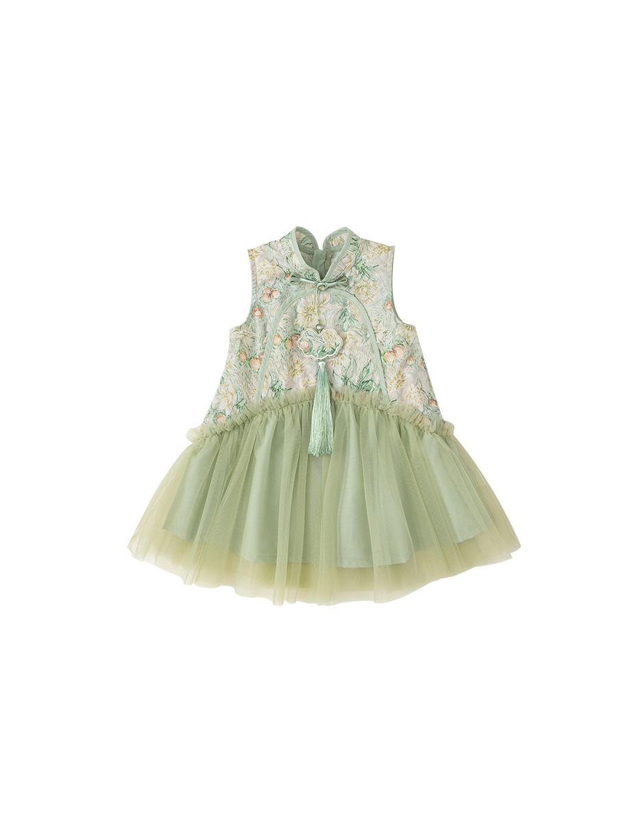 Yubao ropa infantil estilo nacional ropa de verano para niñas nuevo vestido chino de verano vestido de bebé sin mangas image 6