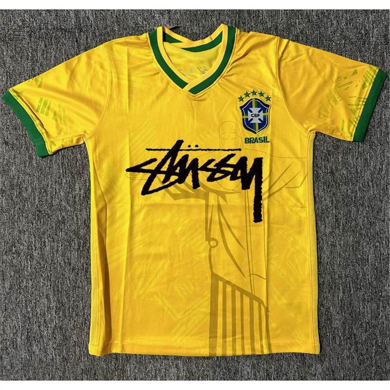 Stussy x Nike x Brazil Retro 2022 Home Signature Jersey Yellow