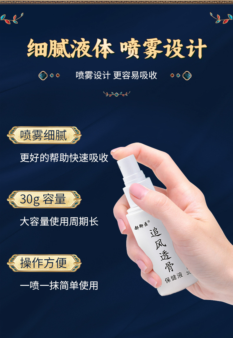 Zhuifeng Tougu Pain Relief Spray 30ml External Herbal Liniment for Neck Waist and Knee Massage preparation