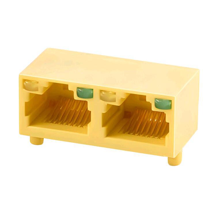 Manufacturers Supply 1X2 Multi-port Ethernet Module Network Port Socket RJ45 Connector RJHSE 508102
