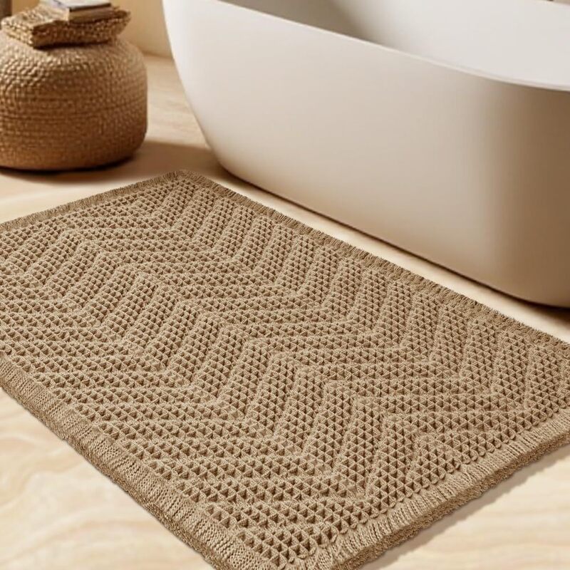 High-end bathroom absorbent polyester waffle floor mat, home non-slip carpet, durable toilet foot mat High-end bathroom absorbent polyester waffle floor mat, home non-slip carpet, durable toilet foot mat