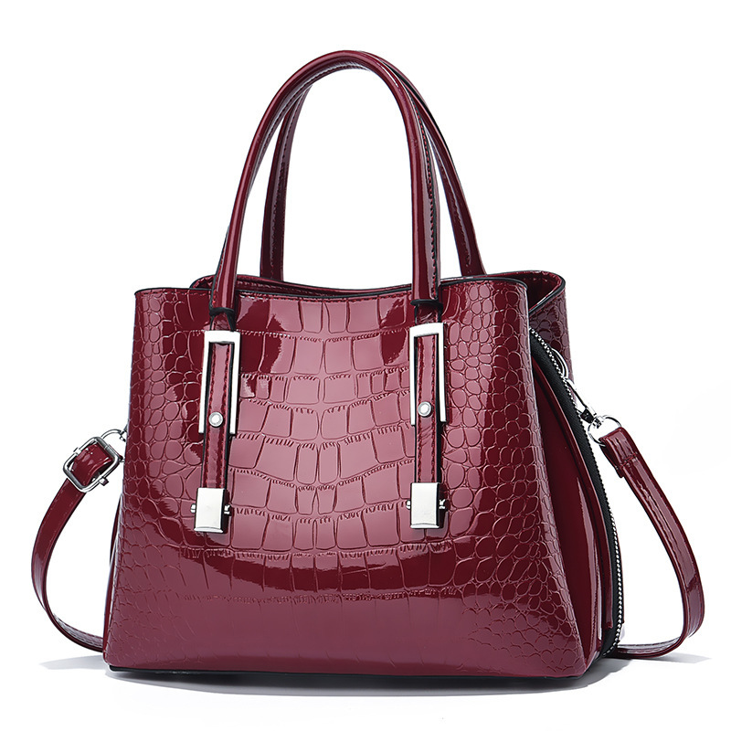 Bolso bolso transfronterizo bolso femenino moda cuero brillante mujer Europa y América nuevo patrón de piedra mujer comercio exterior bags