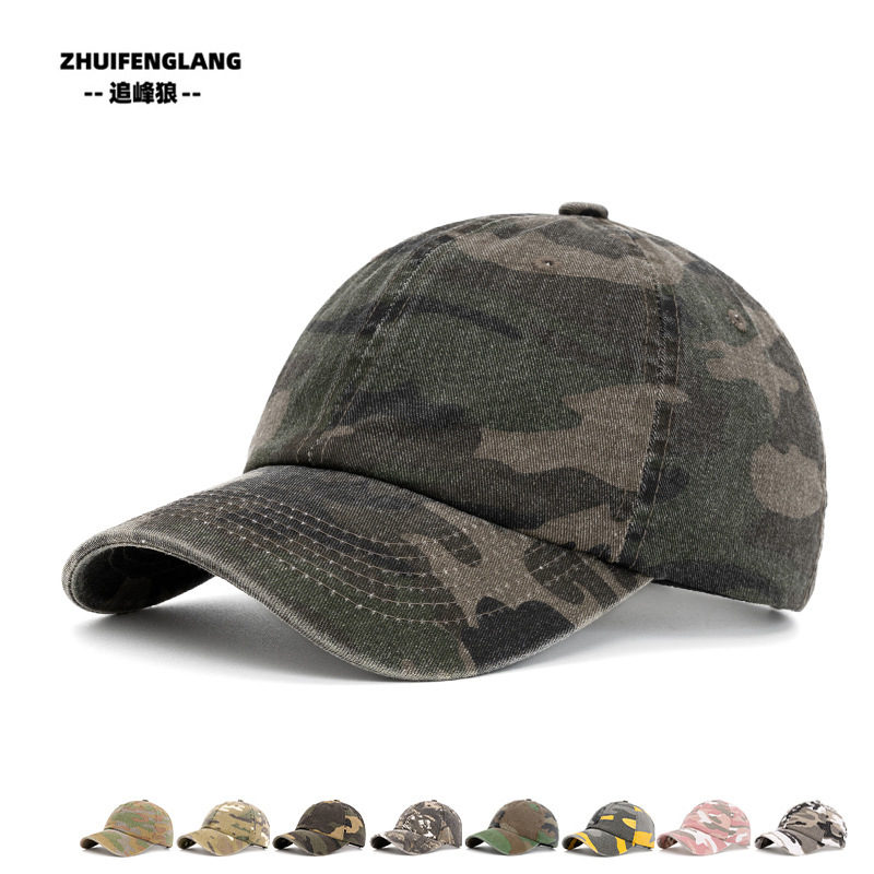 Cross-Border Washed Cotton Camouflage Baseball Cap Spring and Summer Men's and Women's Outdoor Sports Hat Sunshade Peaked Cap Camping Jungle Hat Cross-Border Washed Cotton Camouflage Baseball Cap Spring and Summer Men's and Women's Outdoor Sports Hat Sunshade Peaked Cap Camping Jungle Hat