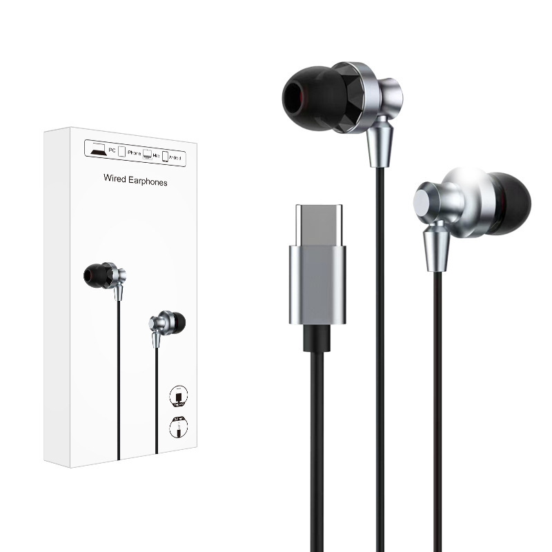 Baitong XJ23 インイヤー多機能 Type-C 穴は、iPhone1615 ワイヤー制御の高解像度音質ヘッドフォンに適しています。|undefined