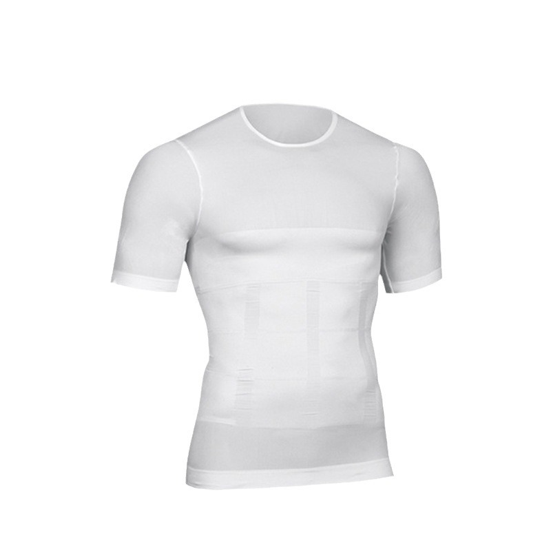 厂家直销跨境男士无缝塑身衣收腹背心束胸美体定型束身藏肉短袖DT