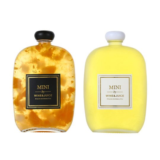 Small Wine Bottle Fruit Wine Bottle Coffee Beverage Bottle Creative Fruit Juice Liquor Glass Bottle Transparent Takeaway Beverage Bottle