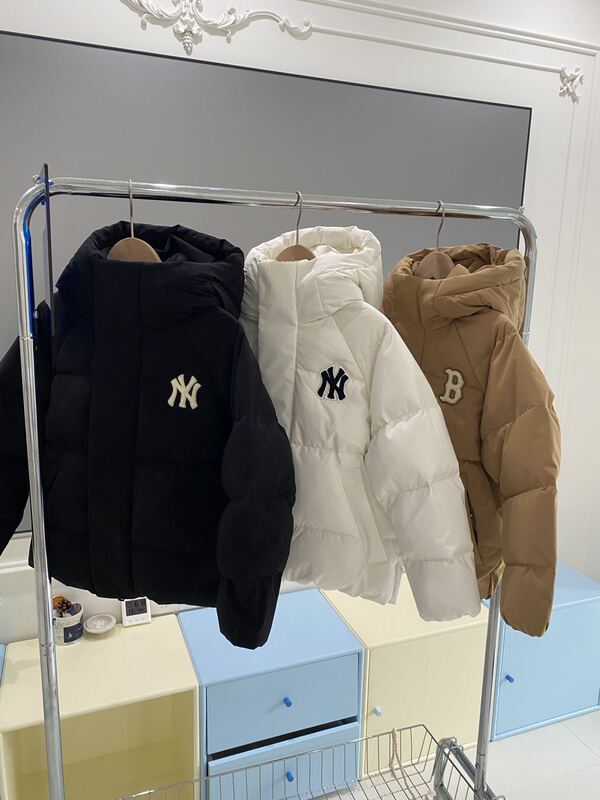 MLB张凌赫同款冬季男女中大儿童NY学院风连帽羽绒服外套亲子装潮|undefined