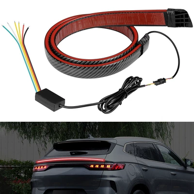 Car Carbon Fiber Punch-Free Tail Light Driving Light Modified Car Streamer Turn Signal Led High Brake Light