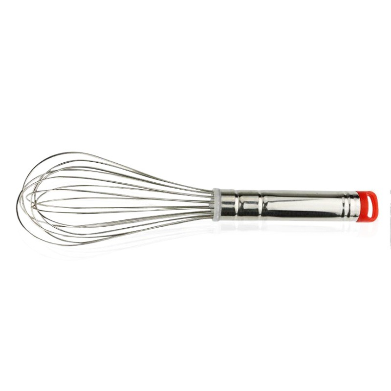 Cross-Border Supply DIY Baking Tools 8inch-18inch Red-Head Stainless Steel Egg Beater Manual Egg Beater for Home Use