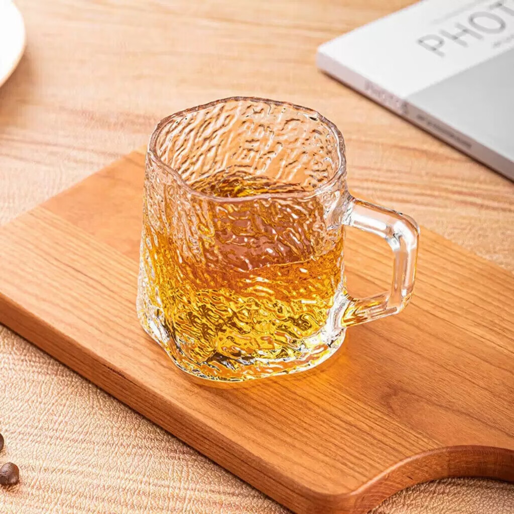 Retro Glacier Pattern Large Capacity Glass Mug With Handle_voghion.com