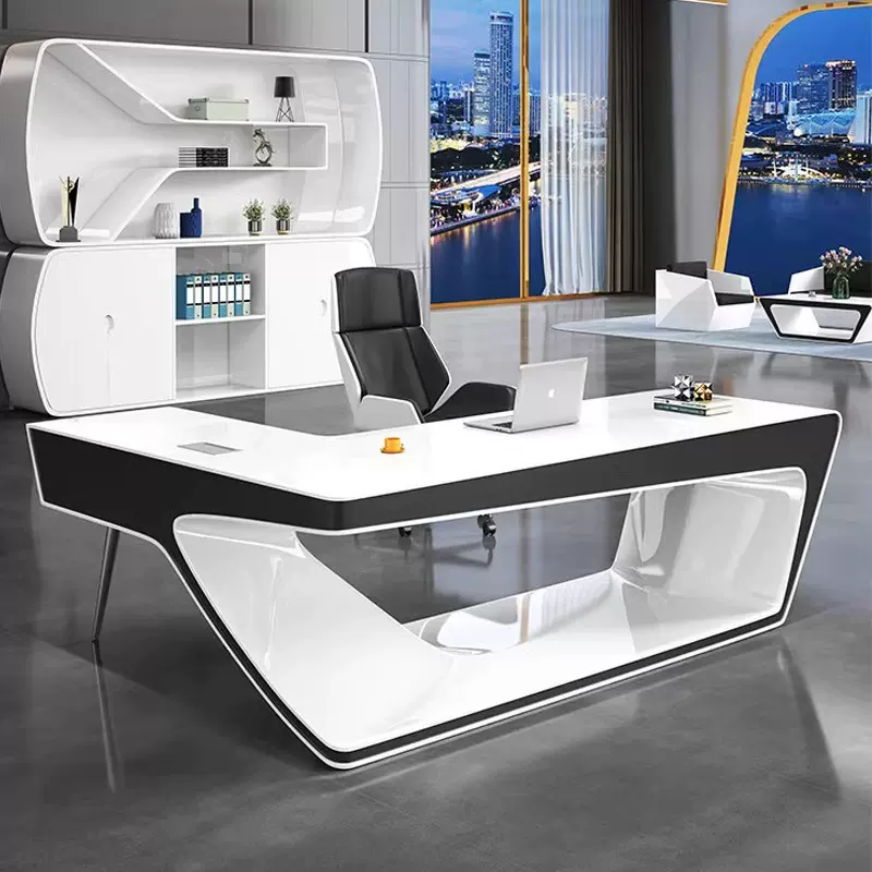 设计师款烤漆总裁桌经理老板桌简约时尚办公桌创意科技感大班台