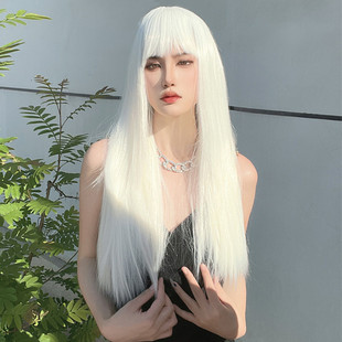Factory direct wig female long straight hair air bangs long hair fast hand trembles red man with artificial wig headgear