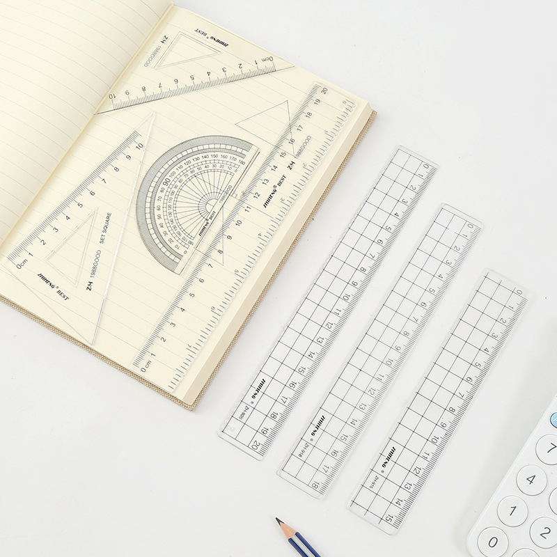 Dasheng creative simple ruler transparent acrylic plastic ruler set for students with unprinted Japanese ruler stationery