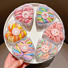 儿童皮筋不伤发彩色盒装花边橡皮筋女童高弹力扎头发宝宝头绳发圈